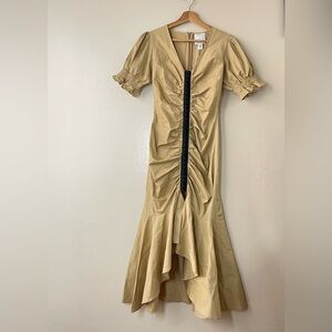 C/MEO Collective Puff Sleeve Asymmetrical mermaid dress